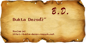 Bukta Dezső névjegykártya